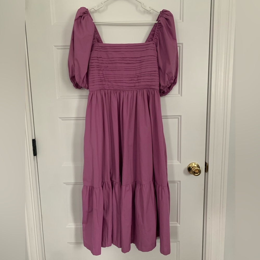 Emerson Poplin Puff Sleeve Midi Dress